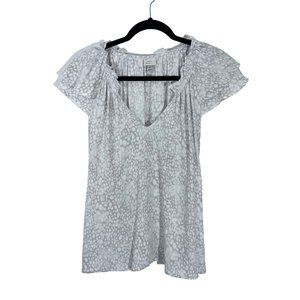 A New Day Woman's Extra Large Gray And White Spotted Blouse shirt top XL